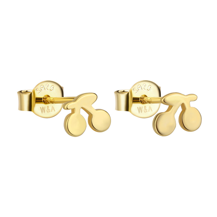 Cherry Stud Øreringe – Forgyldt sølv