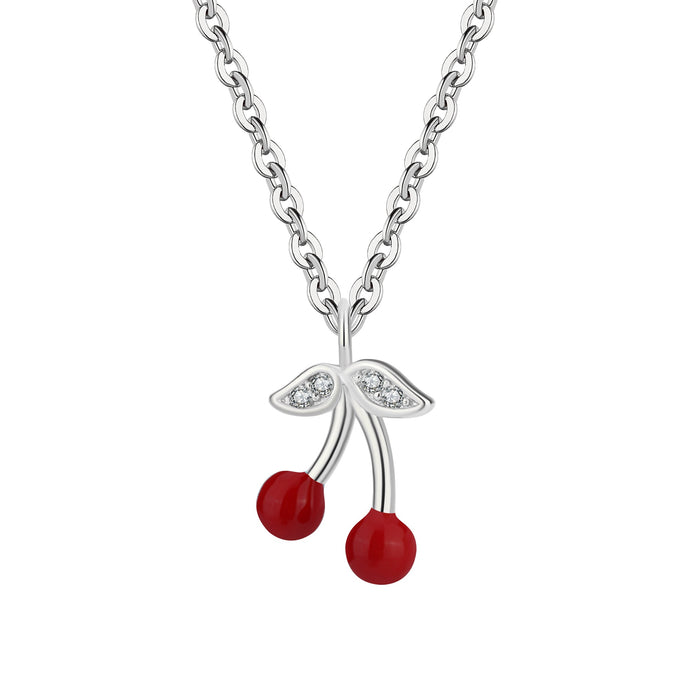 Cherry Halskæde – Rød – Sølv