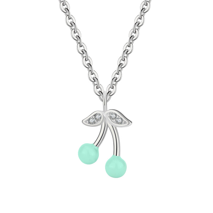 Cherry Halskæde – Pistacie – Sølv