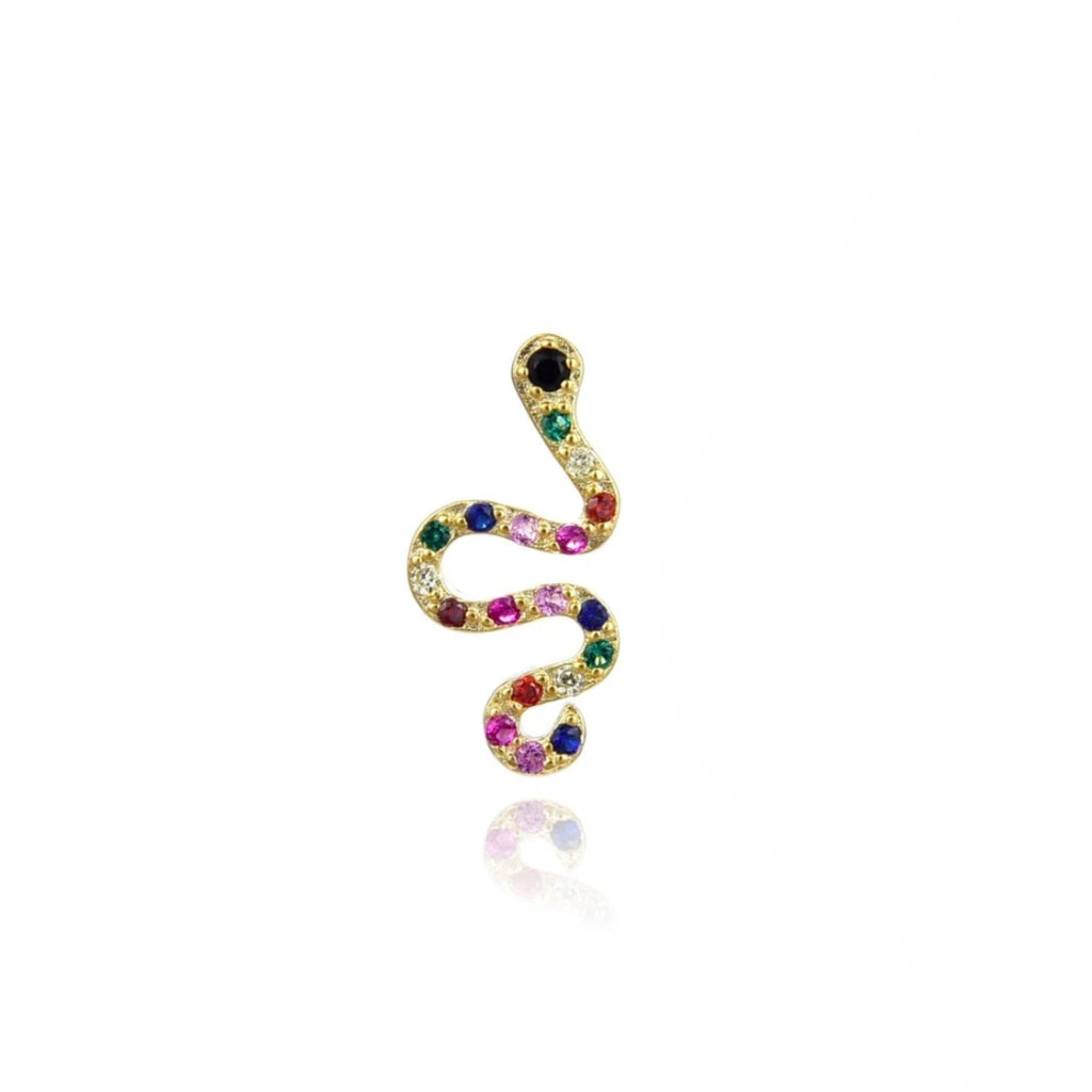 Colorful snake øreringe guldbelagt - Wioga