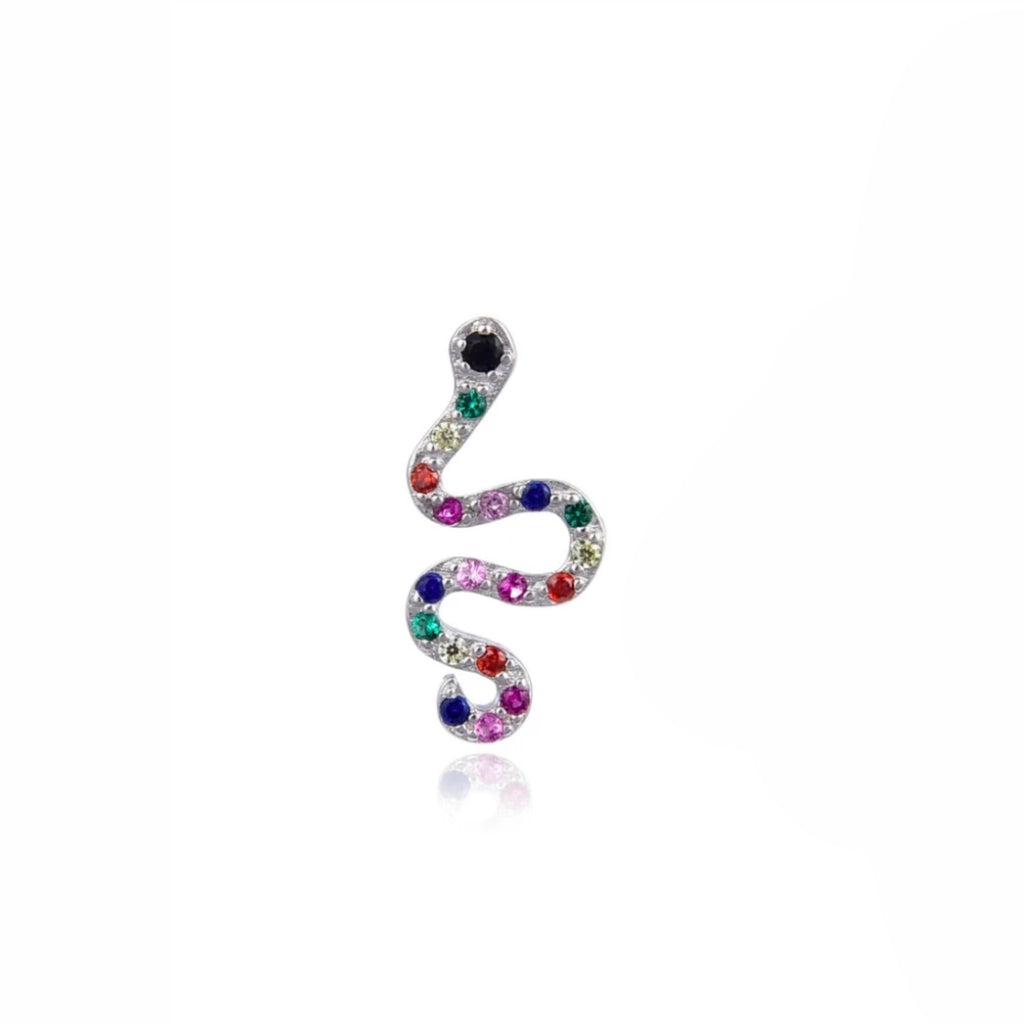 Colorful snake øreringe sølv - Wioga
