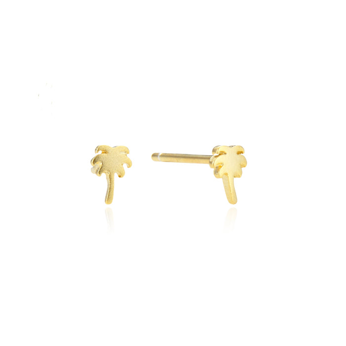 Palm stud øreringe guldbelagt - Wioga
